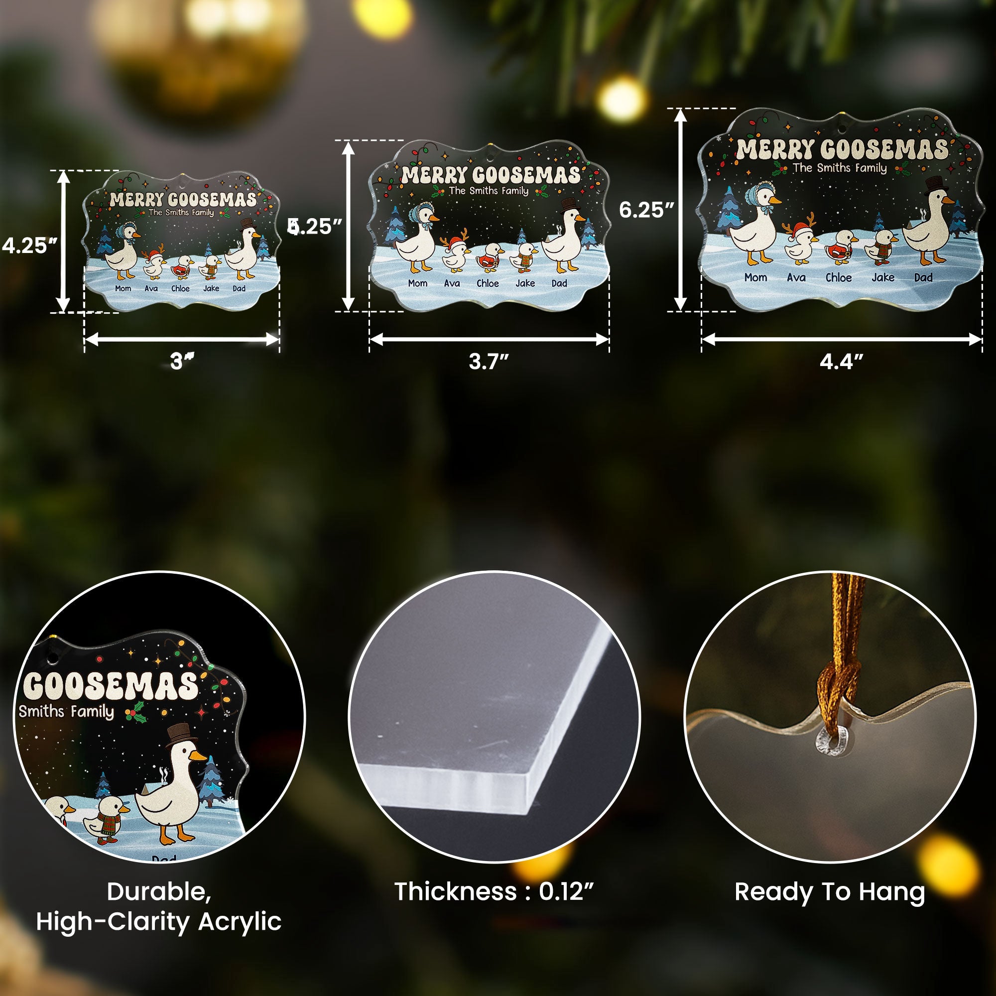 Merry Goosemas - Personalized Acrylic Ornament