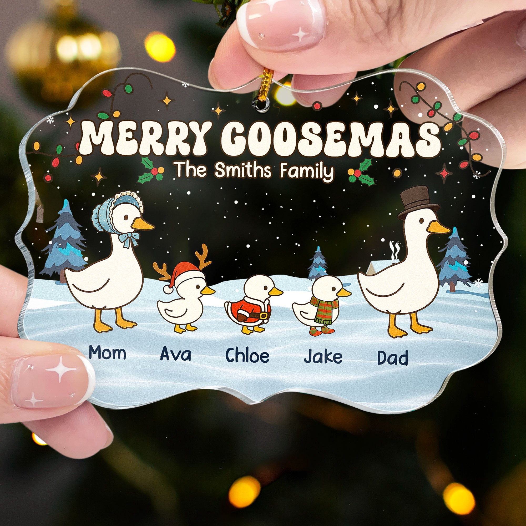 Merry Goosemas - Personalized Acrylic Ornament