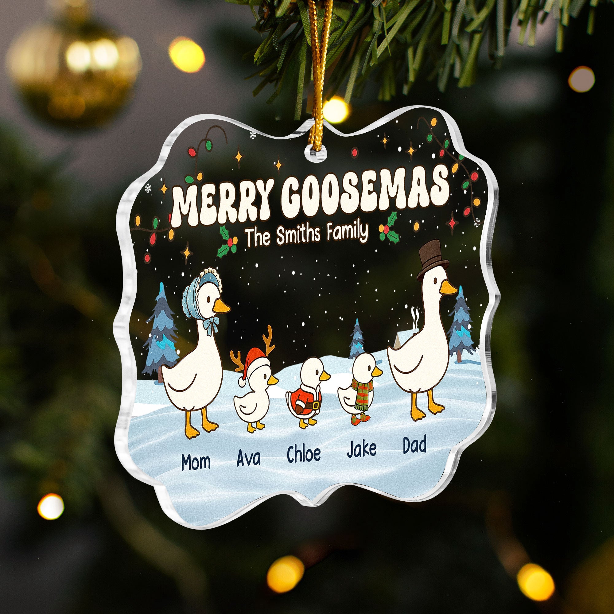 Merry Goosemas - Personalized Acrylic Ornament
