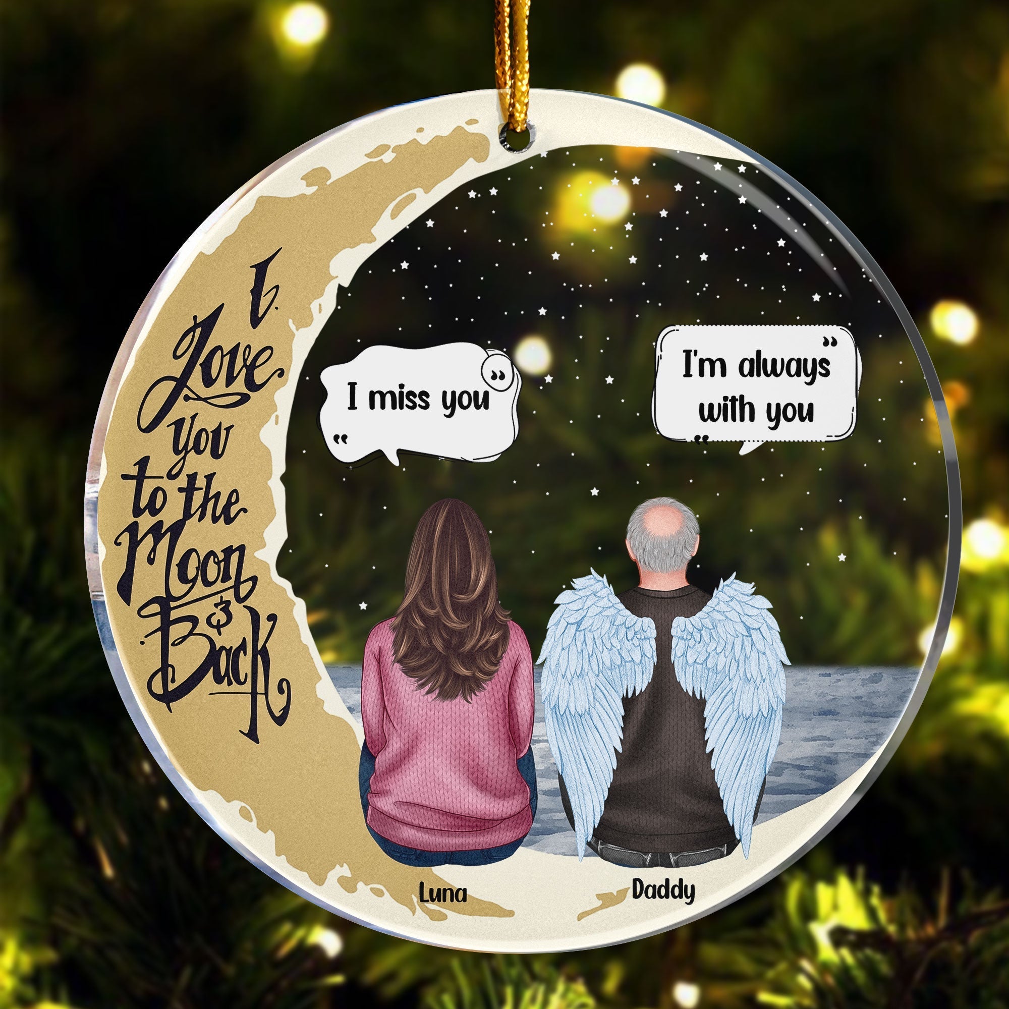 Miss You More Than Anything - Personalized Circle Acrylic Ornament