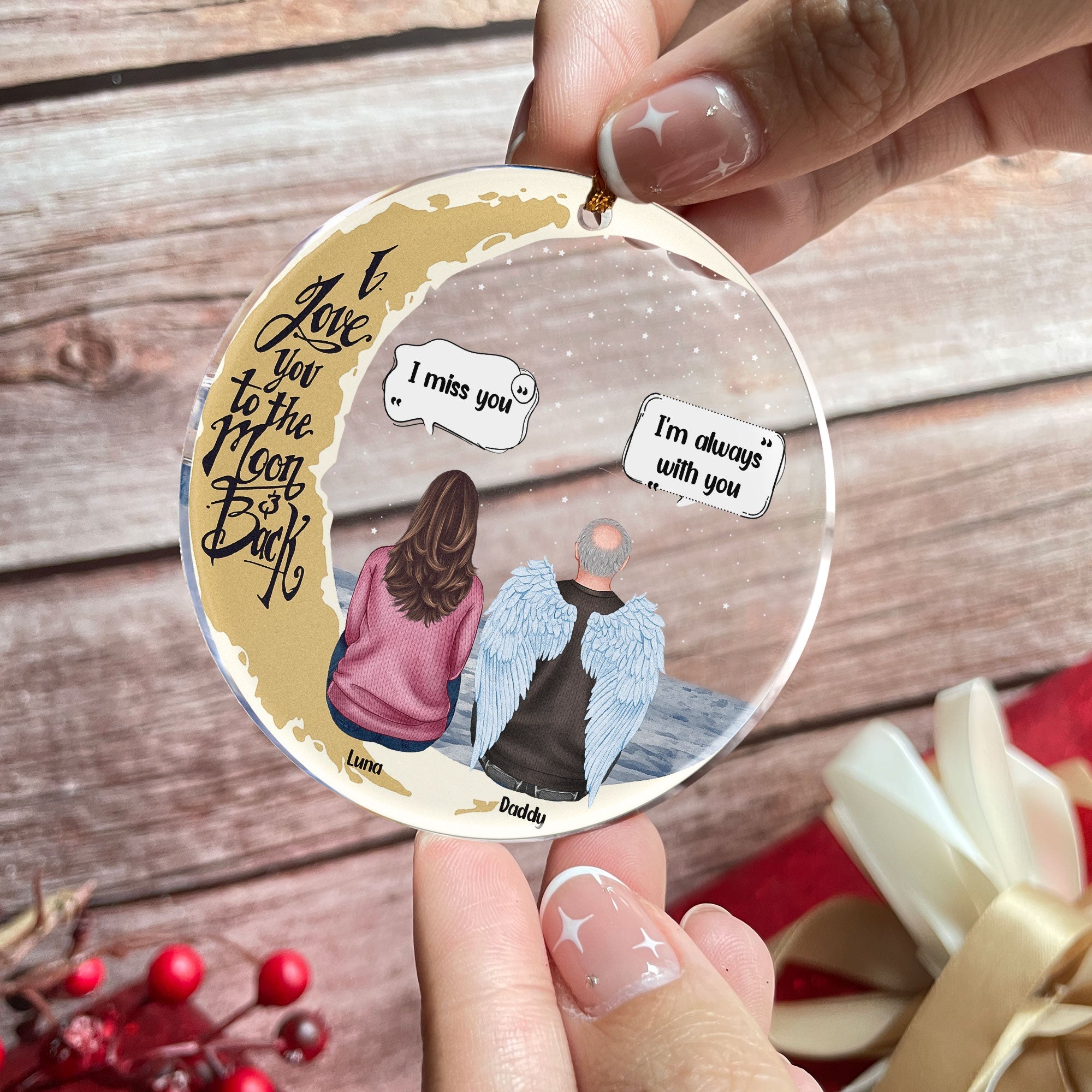 Miss You More Than Anything - Personalized Circle Acrylic Ornament