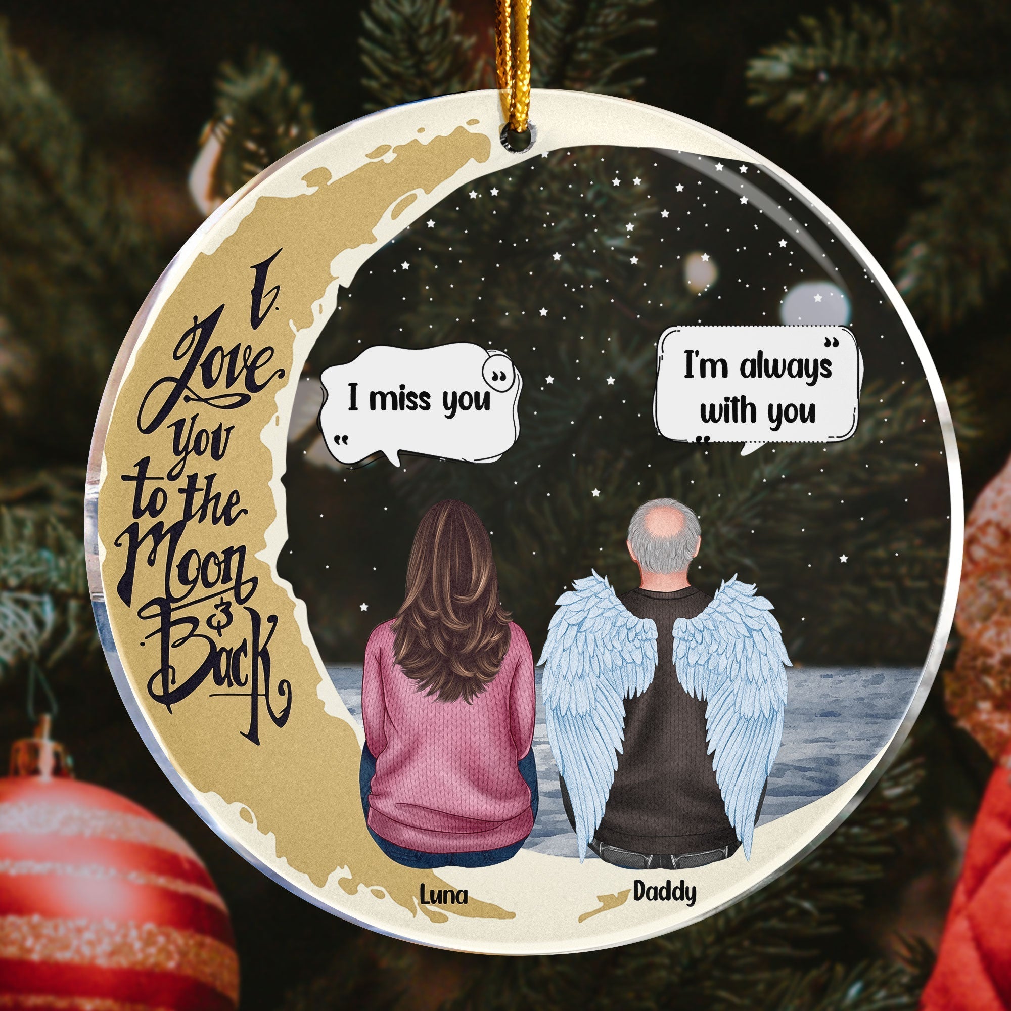 Miss You More Than Anything - Personalized Circle Acrylic Ornament