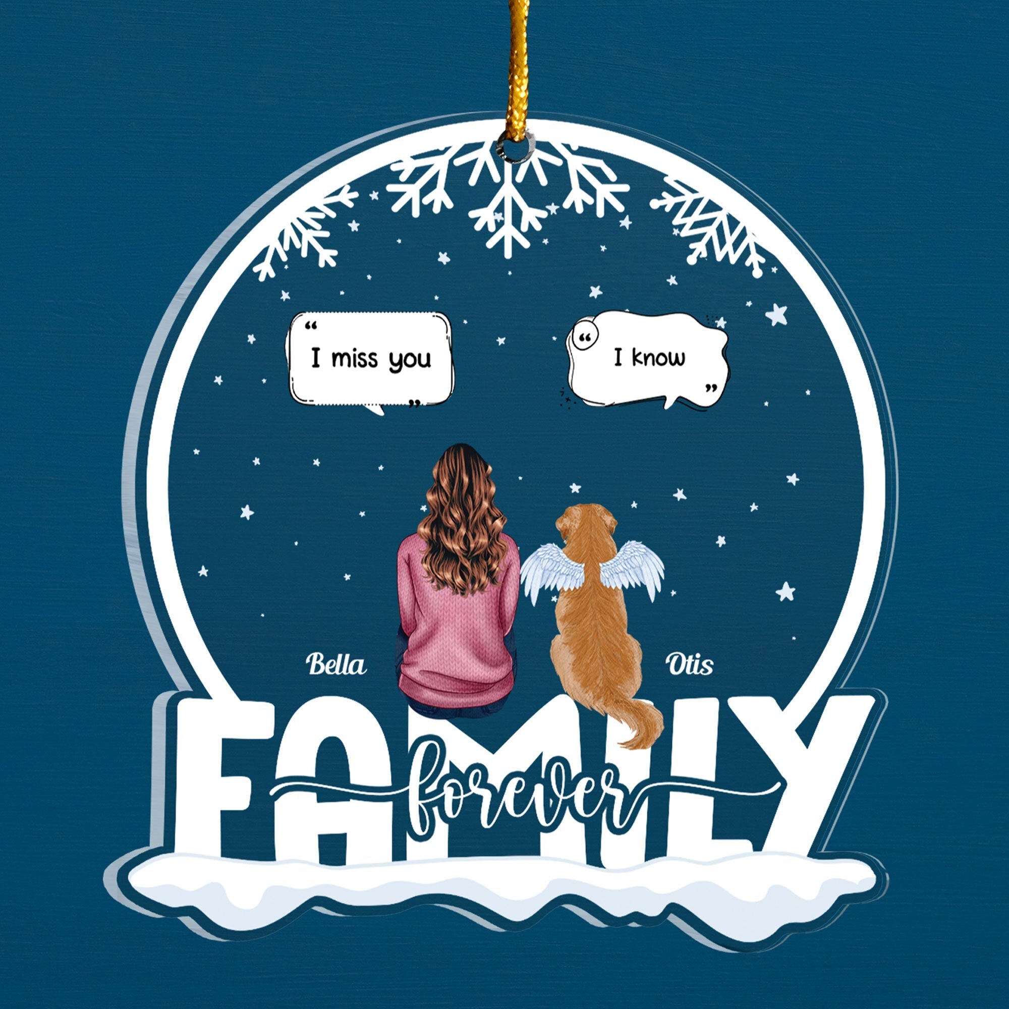 Miss You So - Personalized Snow Globe Shaped Acrylic Ornament
