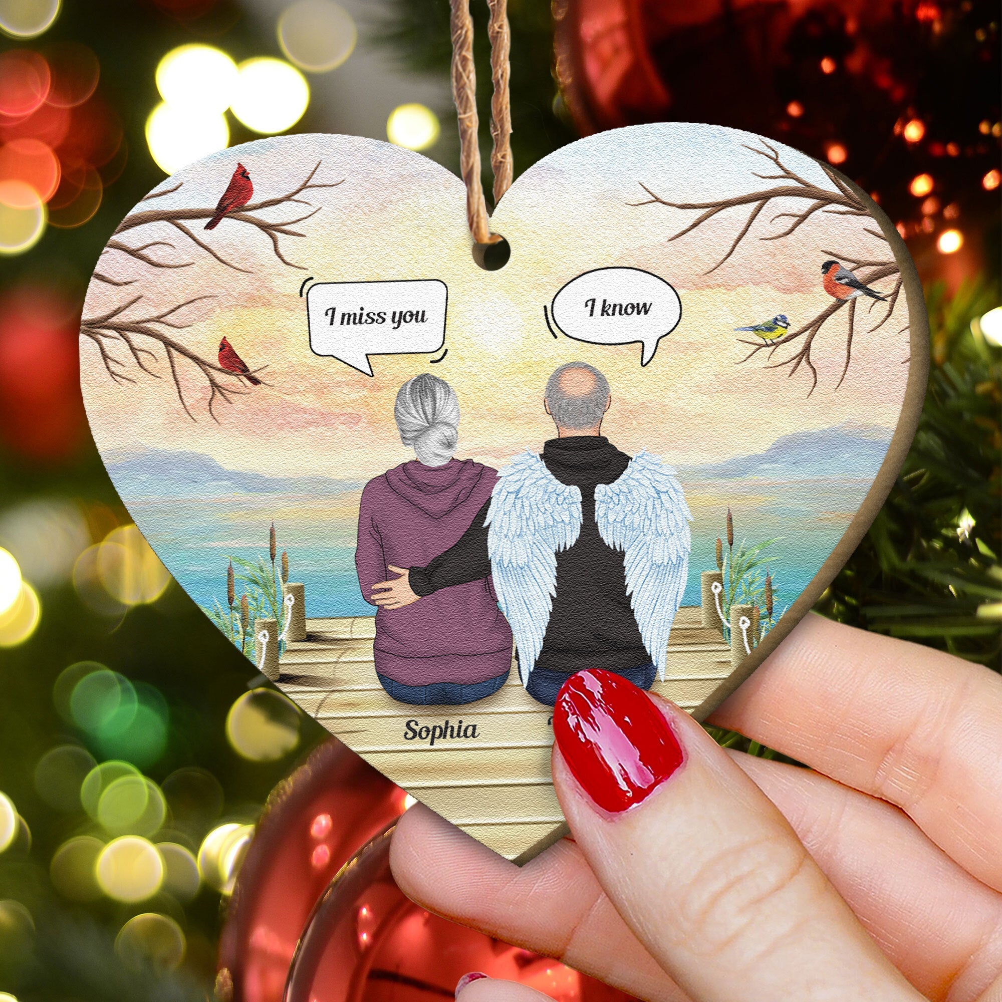 Miss You Everyday - Personalized Custom Shaped Wooden Ornament - Memorial Gift For Widow, Widower, Brother, Sister