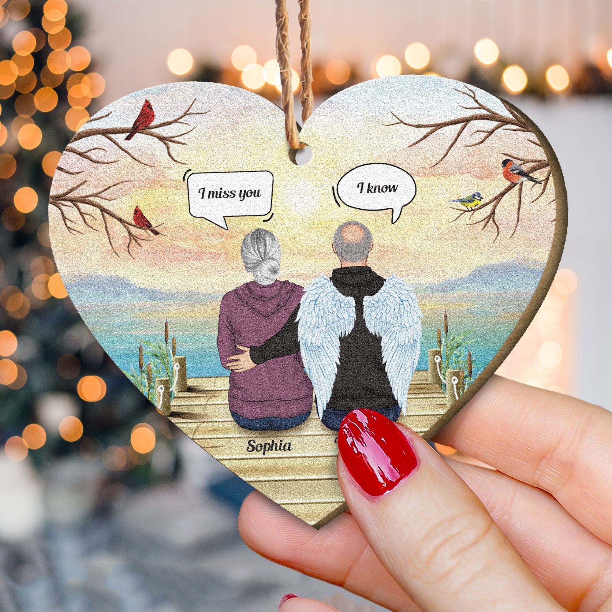 Miss You Everyday - Personalized Custom Shaped Wooden Ornament - Memorial Gift For Widow, Widower, Brother, Sister
