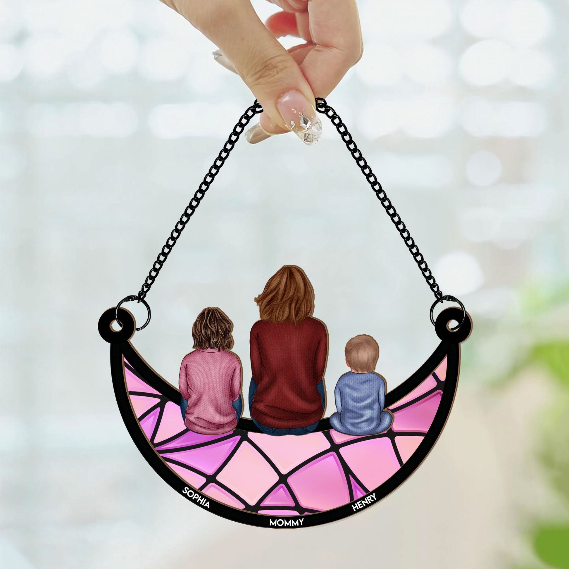 Mom-And-Her-Kids-On-The-Moon-Personalized-Window-Hanging-Suncatcher-Ornament_2