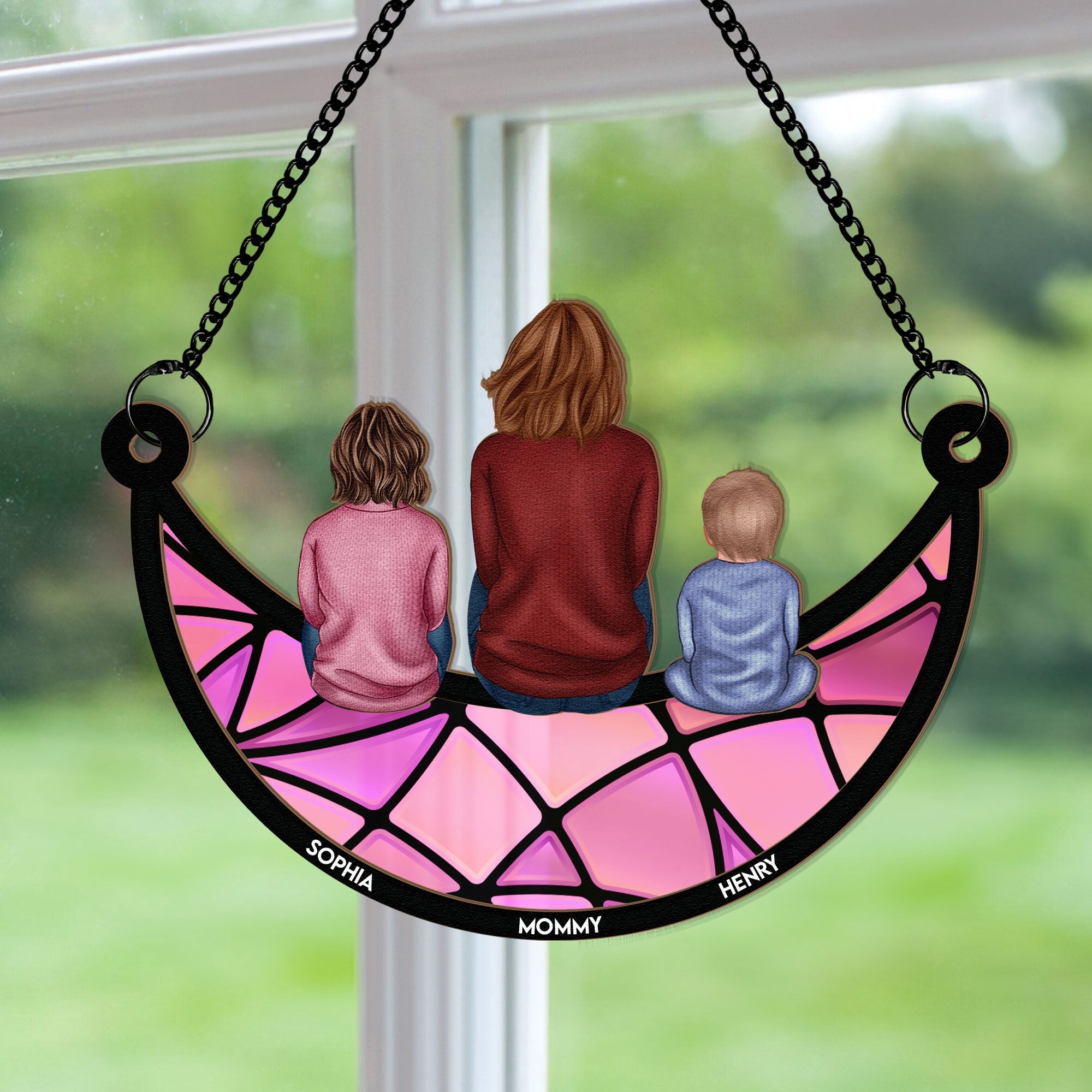 Mom-And-Her-Kids-On-The-Moon-Personalized-Window-Hanging-Suncatcher-Ornament_3