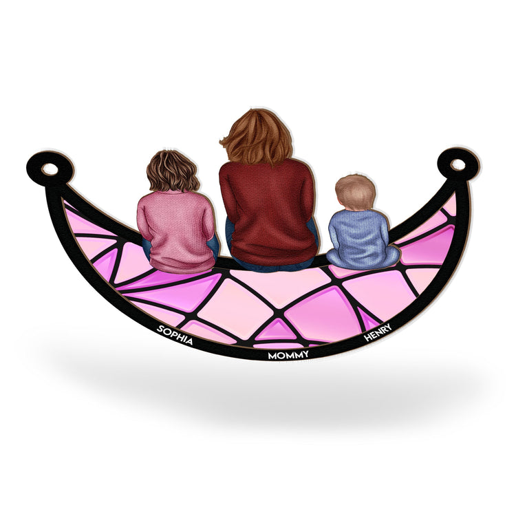 Mom-And-Her-Kids-On-The-Moon-Personalized-Window-Hanging-Suncatcher-Ornament_4