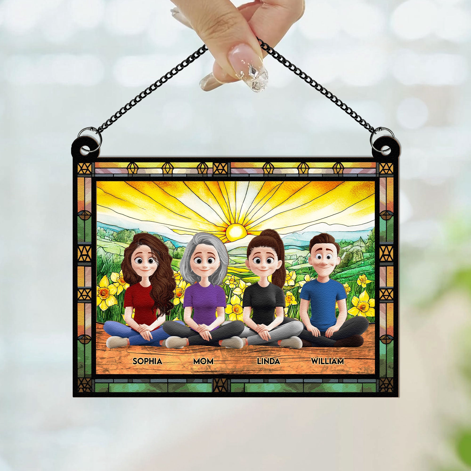 Mom-Sitting-With-Children-Personalized-Window-Hanging-Suncatcher-Ornament_2