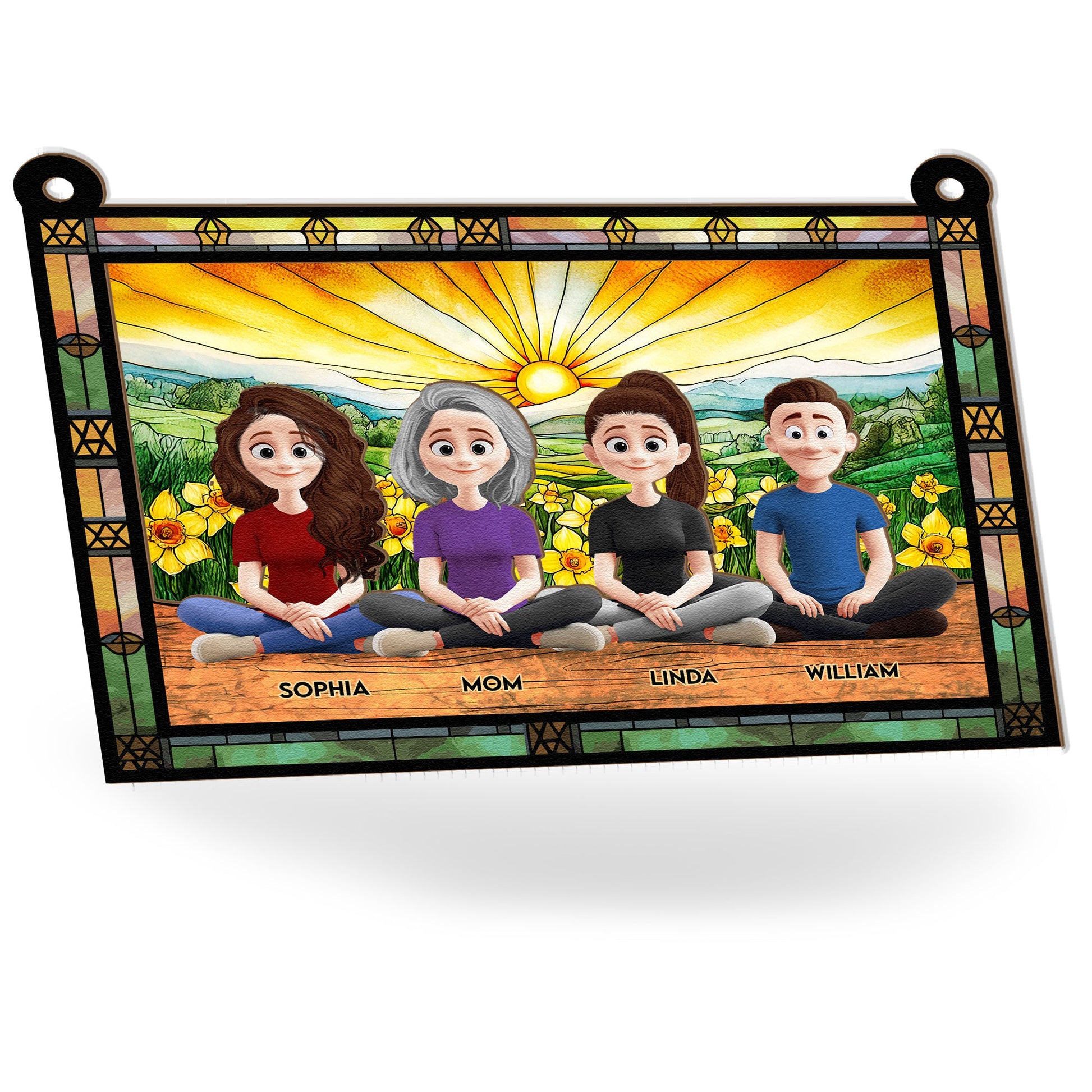 Mom-Sitting-With-Children-Personalized-Window-Hanging-Suncatcher-Ornament_3