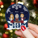 Mom - We Love You - Christmas Eve - Personalized Custom Shaped Wooden Ornament