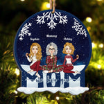 Mom - We Love You - Christmas Eve - Personalized Custom Shaped Wooden Ornament