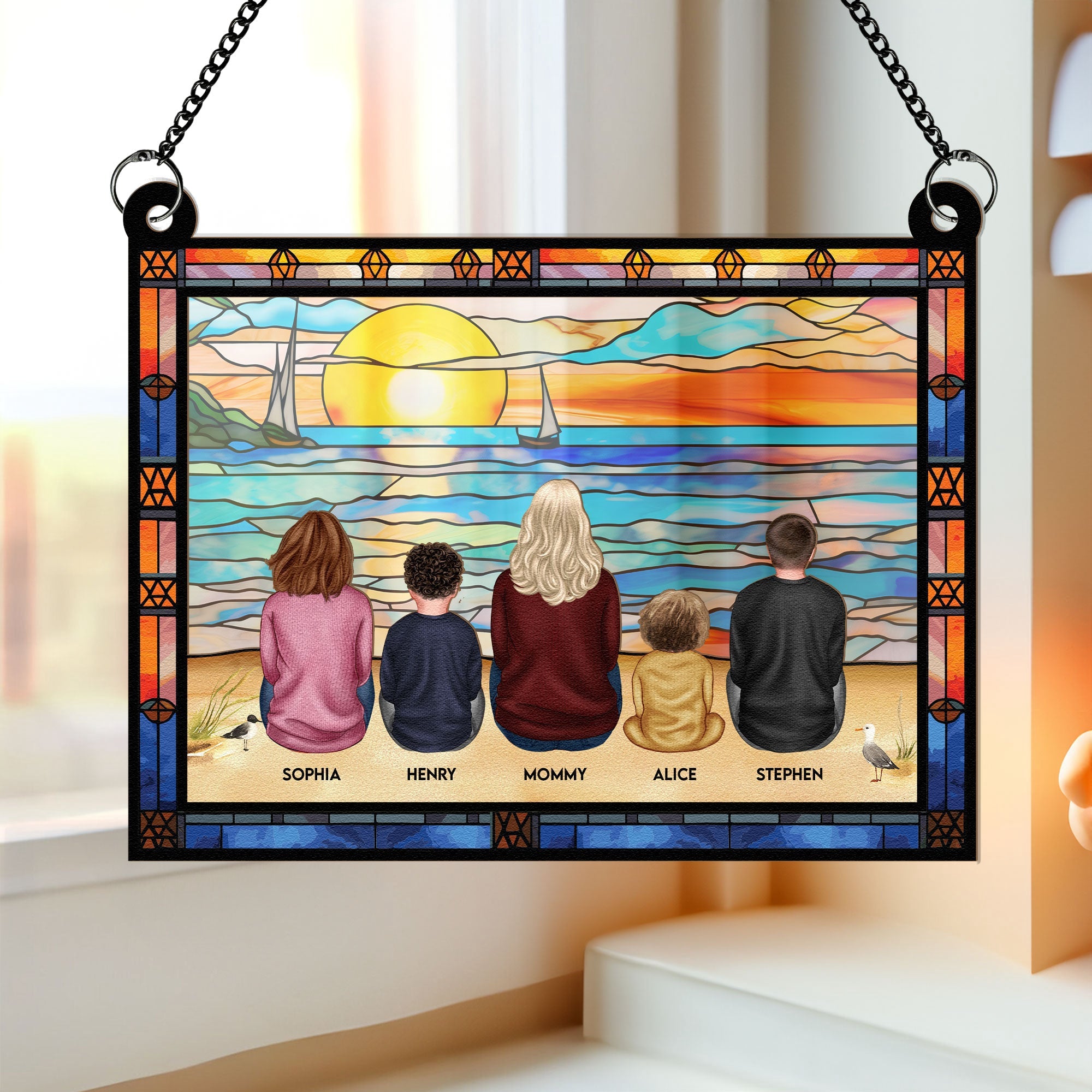 Mom-_-Children-Sitting-On-The-Beach-Personalized-Window-Hanging-Suncatcher-Ornament_1_31ac334d-597b-4a4d-959e-f9188df14180