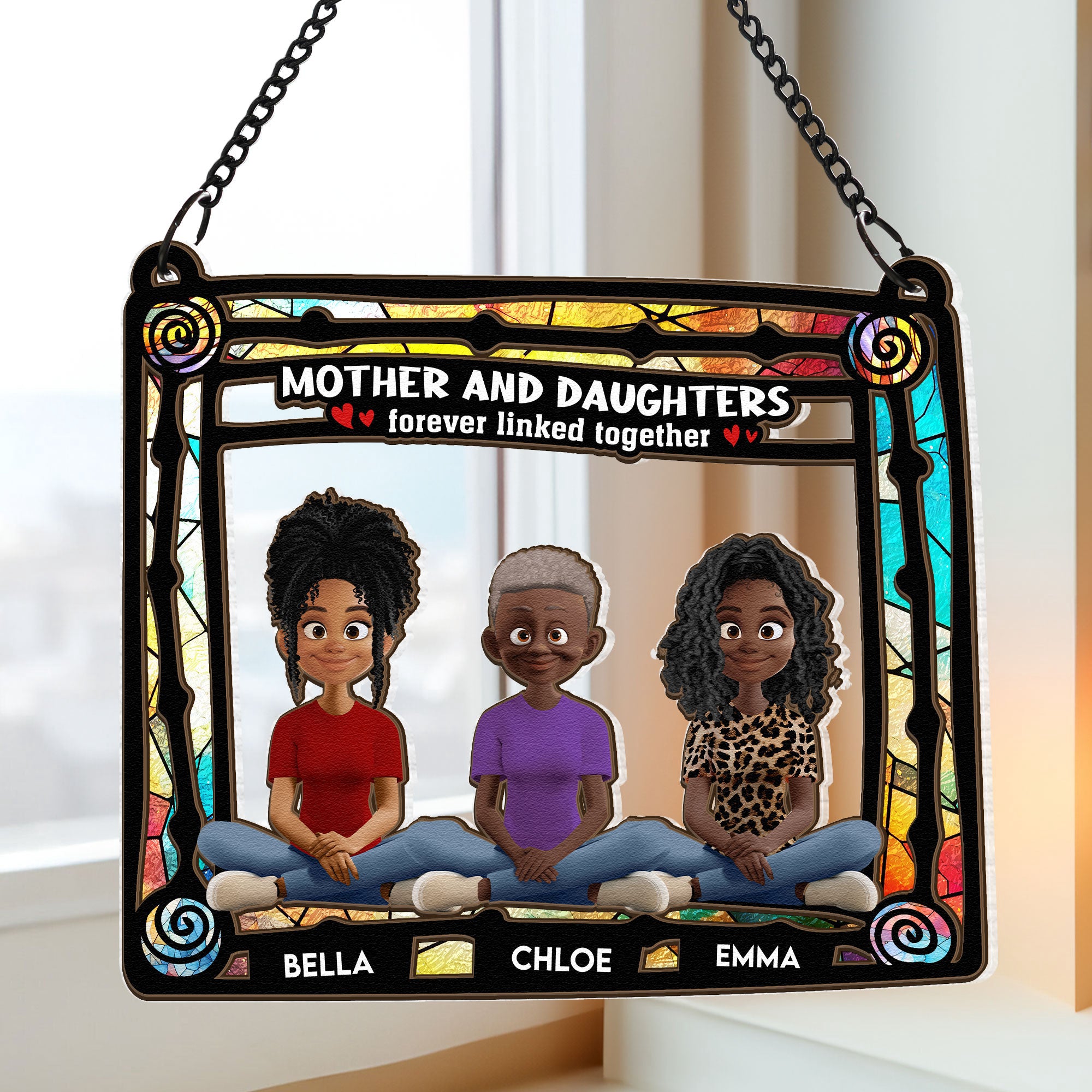 Mother-And-Her-Children-New-Version-Personalized-Window-Hanging-Suncatcher-Ornament_2