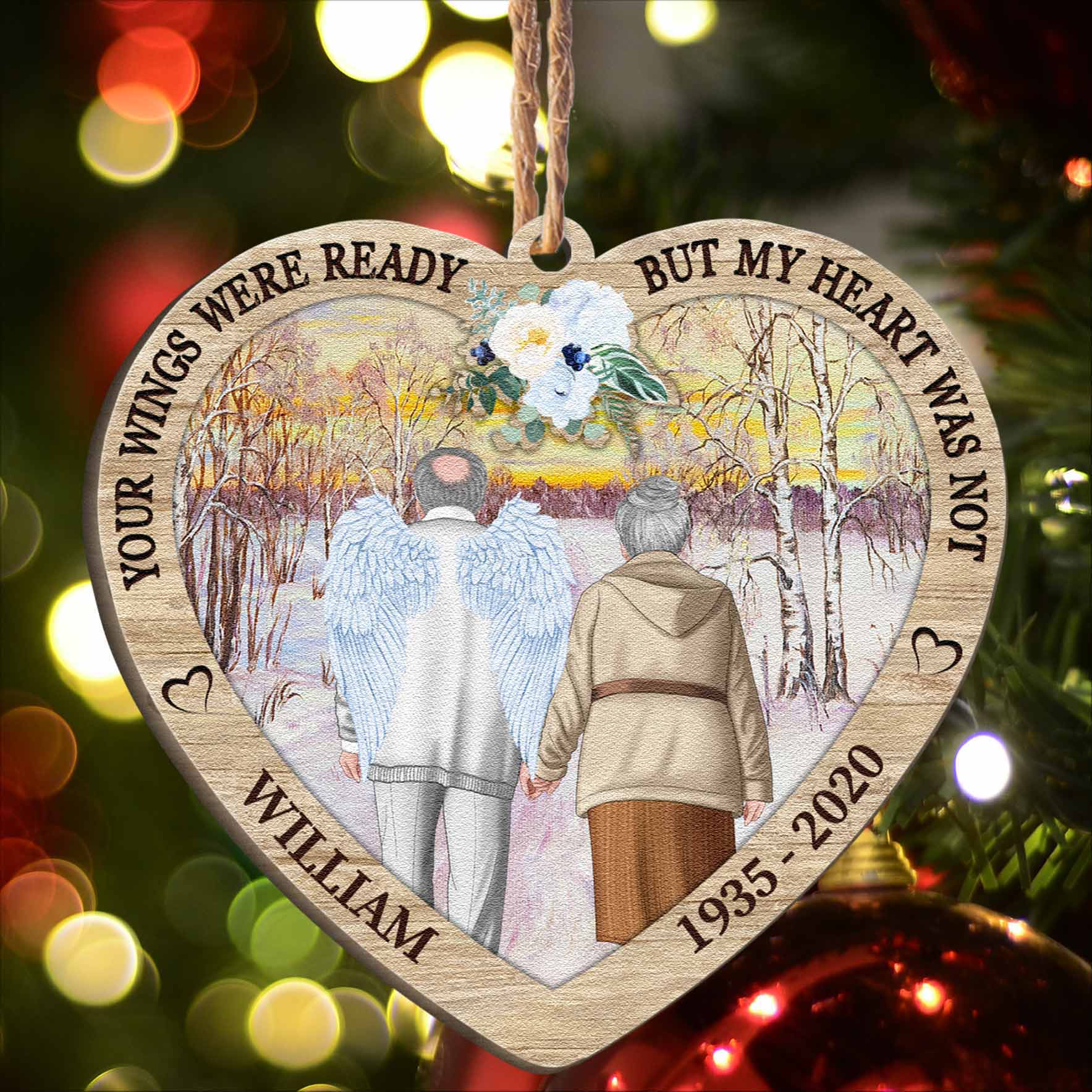 My Heart Was Not Ready - Personalized Custom Shaped Wooden Ornament
