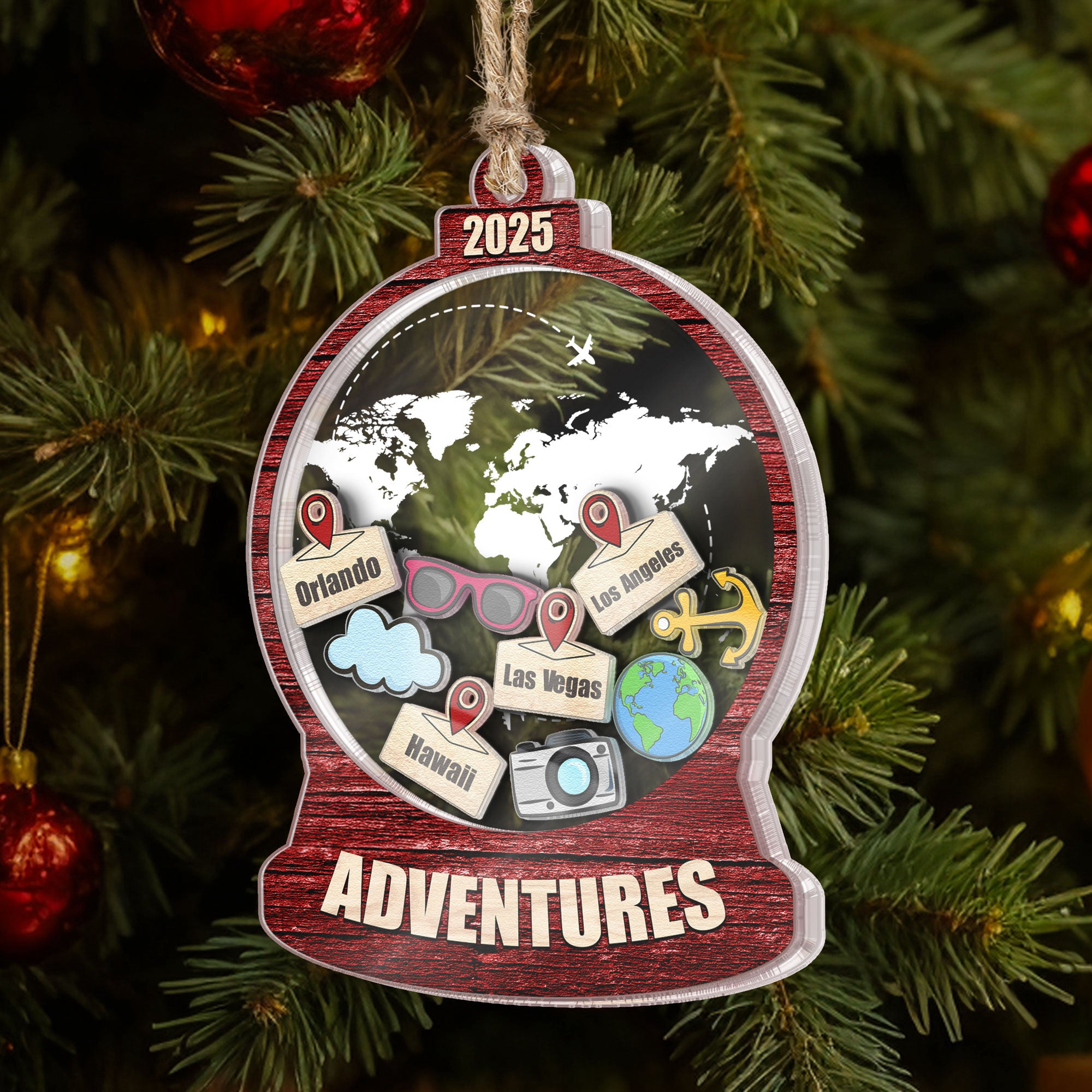 My Travel Adventure - Personalized Shaker Ornament