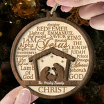 Names Of Jesus/God/Christ - Personalized Wooden Ornament