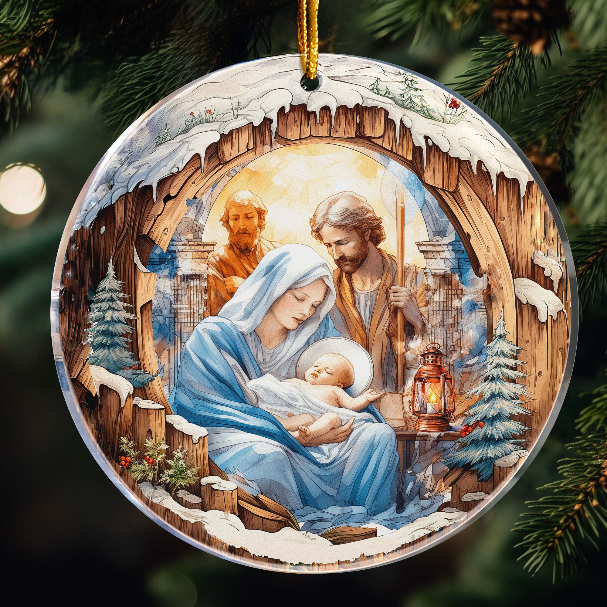 Nativity Ornament Christmas Ornament - Personalized Acrylic Ornament