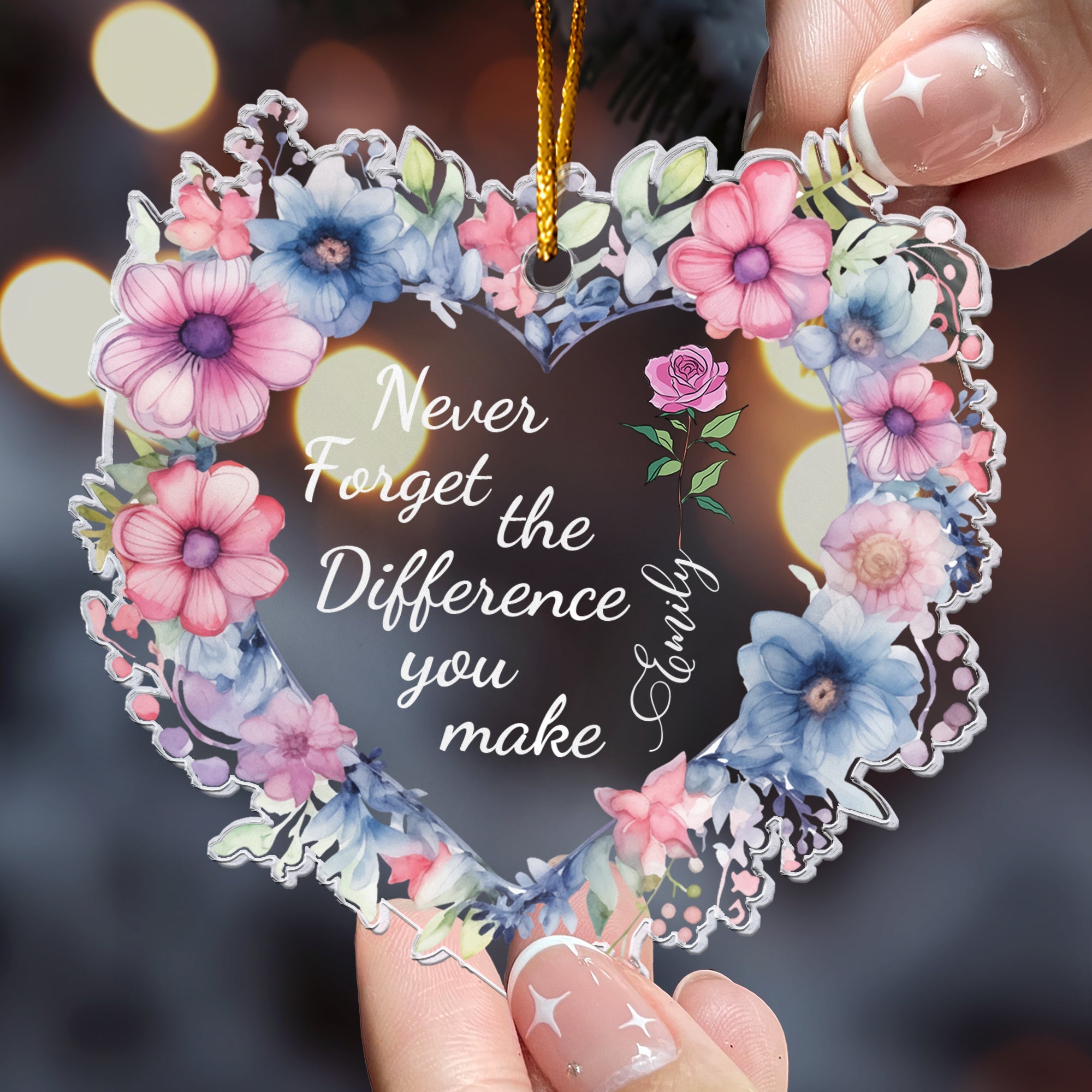 Never Forget The Difference You Make - Thank You Gifts For Boss, Coworkers - Personalized Acrylic Ornament