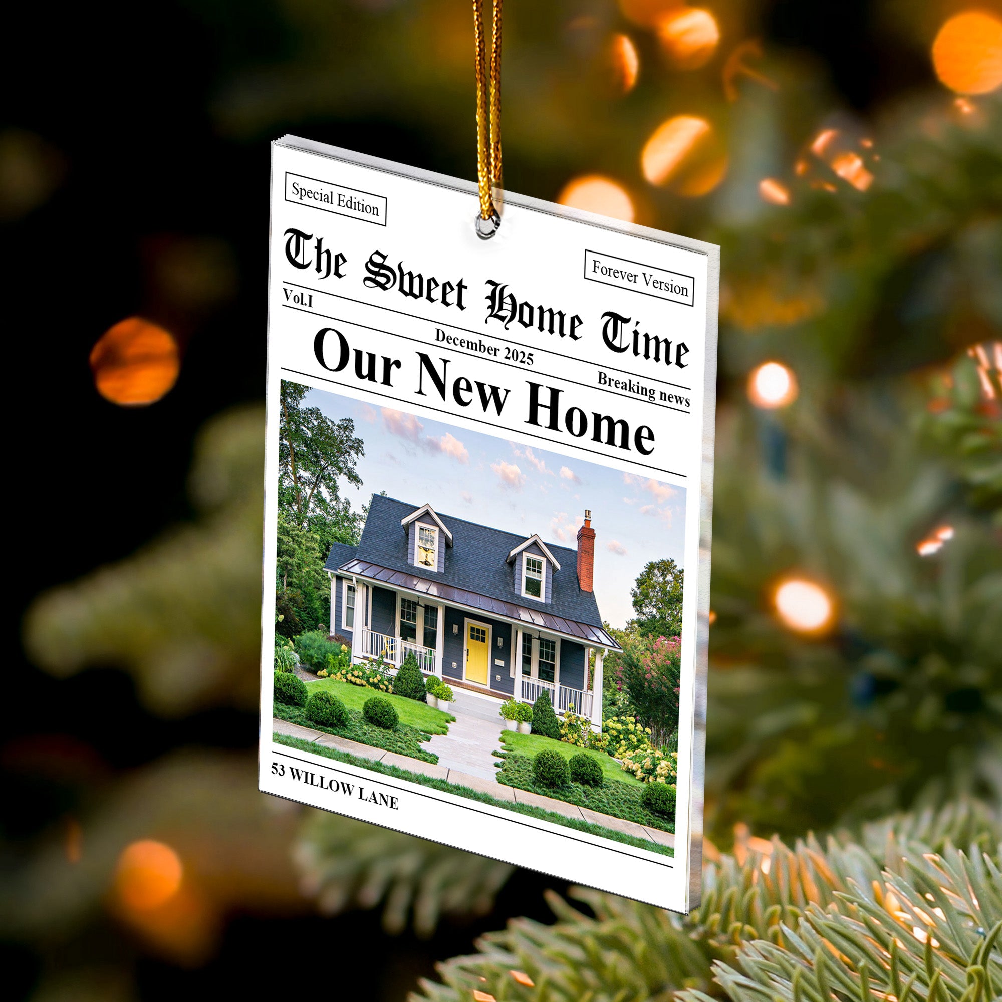 New Home Housewarming Gift For Couples News - Personalized Acrylic Photo Ornament