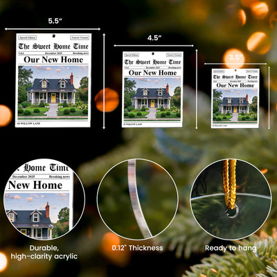New Home Housewarming Gift For Couples News - Personalized Acrylic Photo Ornament
