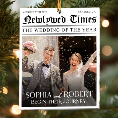 Newlywed Times The Wedding Of The Year - Personalized Acrylic Photo Ornament