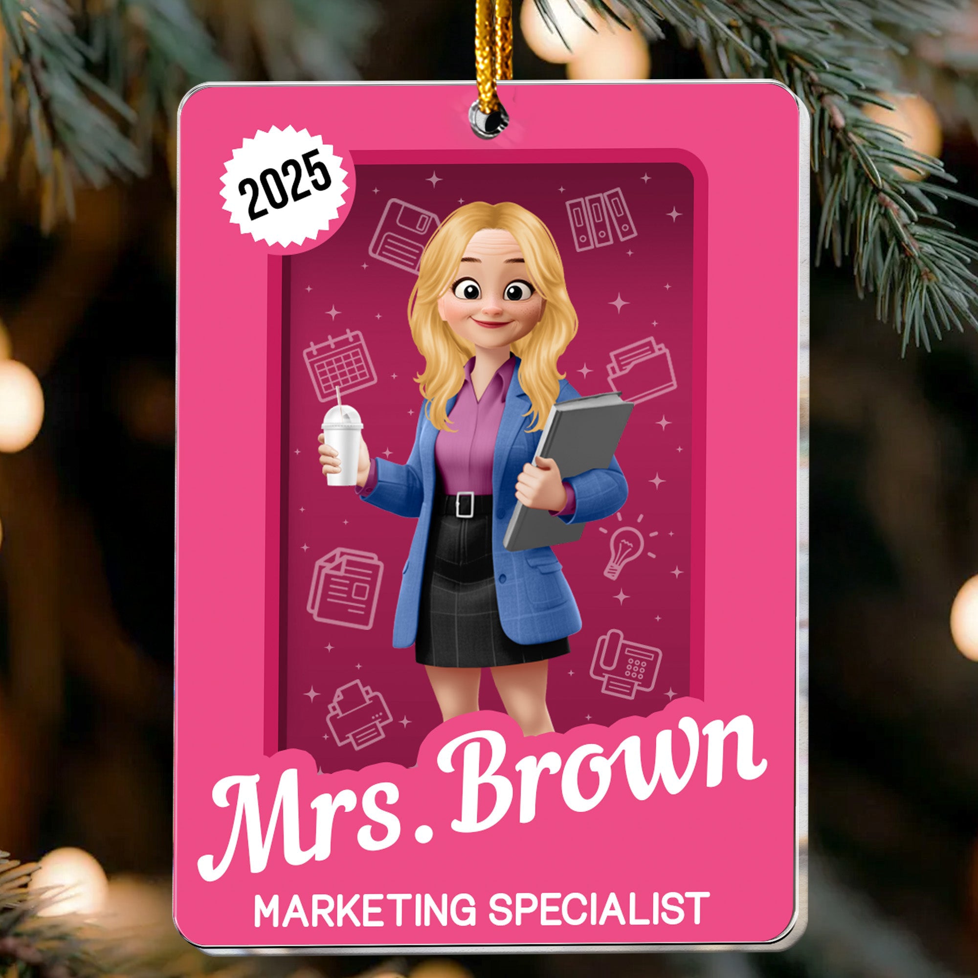 Office Worker Toy Box - Gift For Coworker, Boss - Personalized Acrylic Ornament