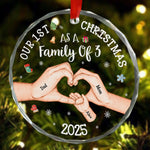 Our 1st Christmas As A Family Of 3 - Personalized Glass Ornament
