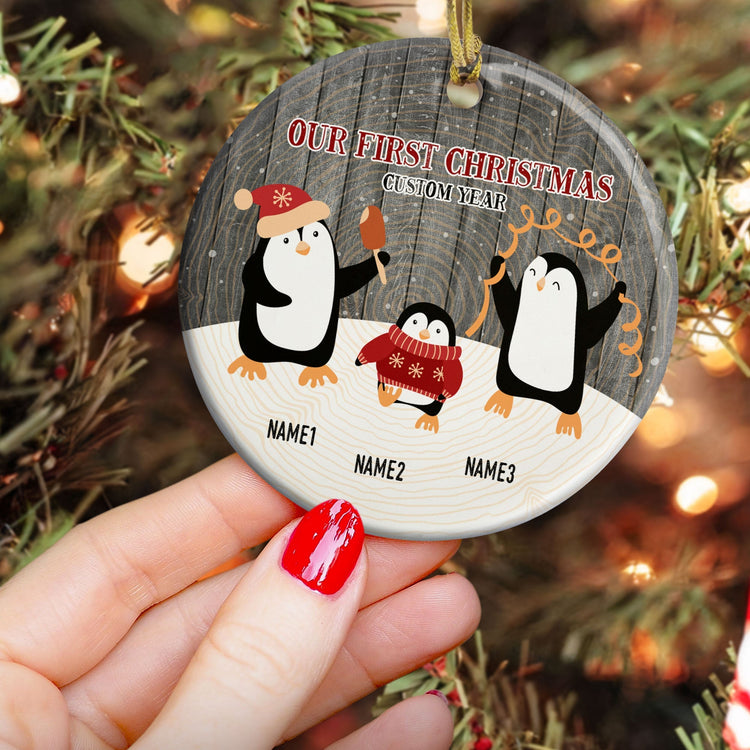 Our 1st Christmas- Personalized Ceramic Ornament - Christmas Gift For Friends And Family
