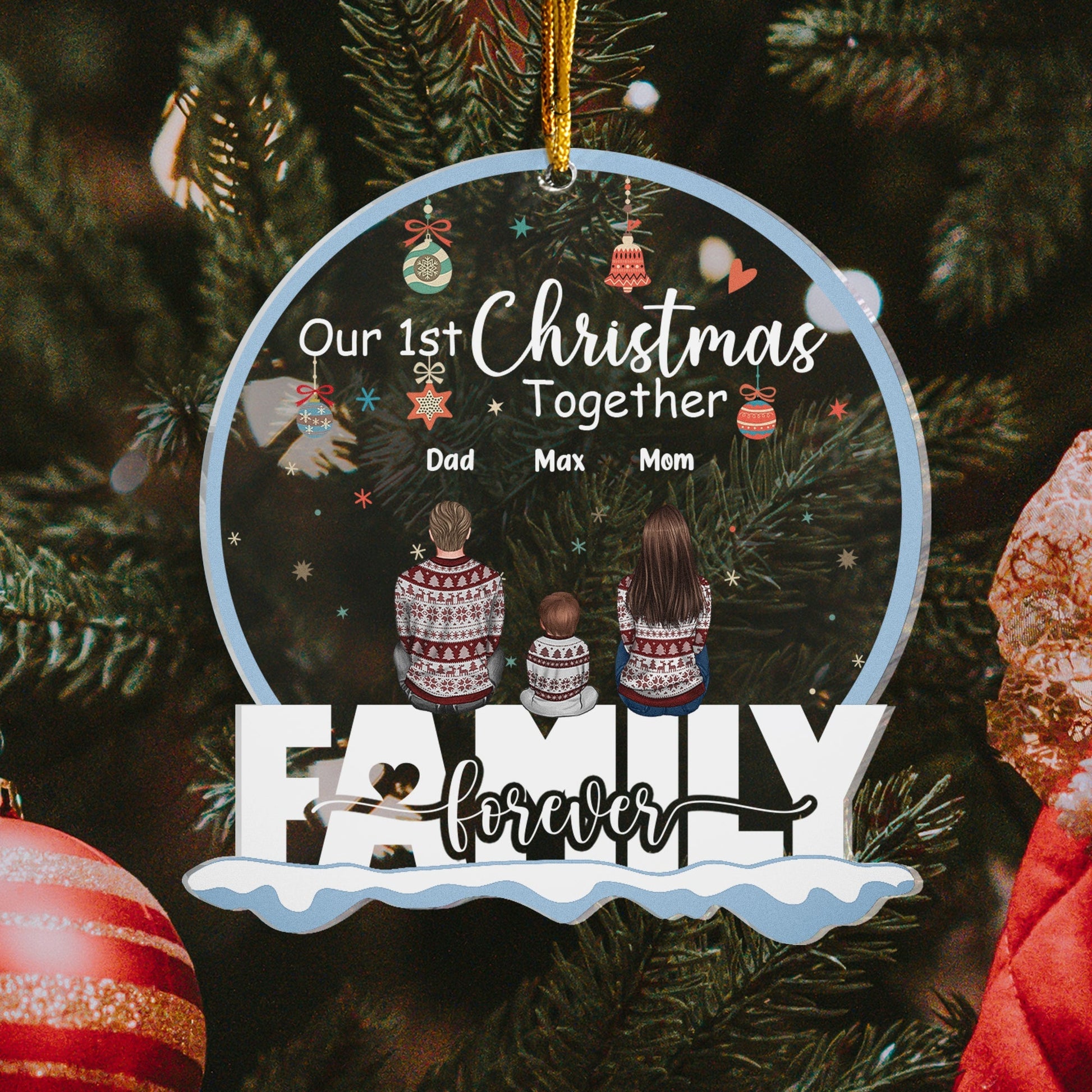 Our Christmas Together - Personalized Custom Shaped Acrylic Ornament - Christmas Gift For Family, Newly Wed, Couple, Boyfriend, Girlfriend, Husband, Wife