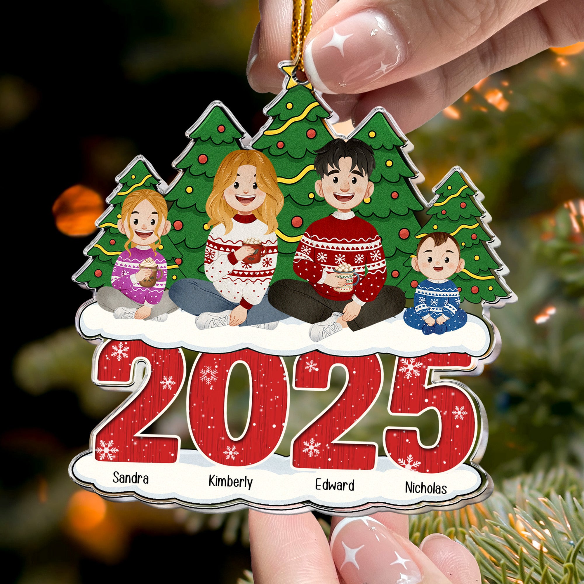 Our Family Christmas 2025 - Personalized Acrylic Ornament