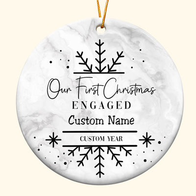 Our First Christmas Engaged - Personalized Ceramic Ornament