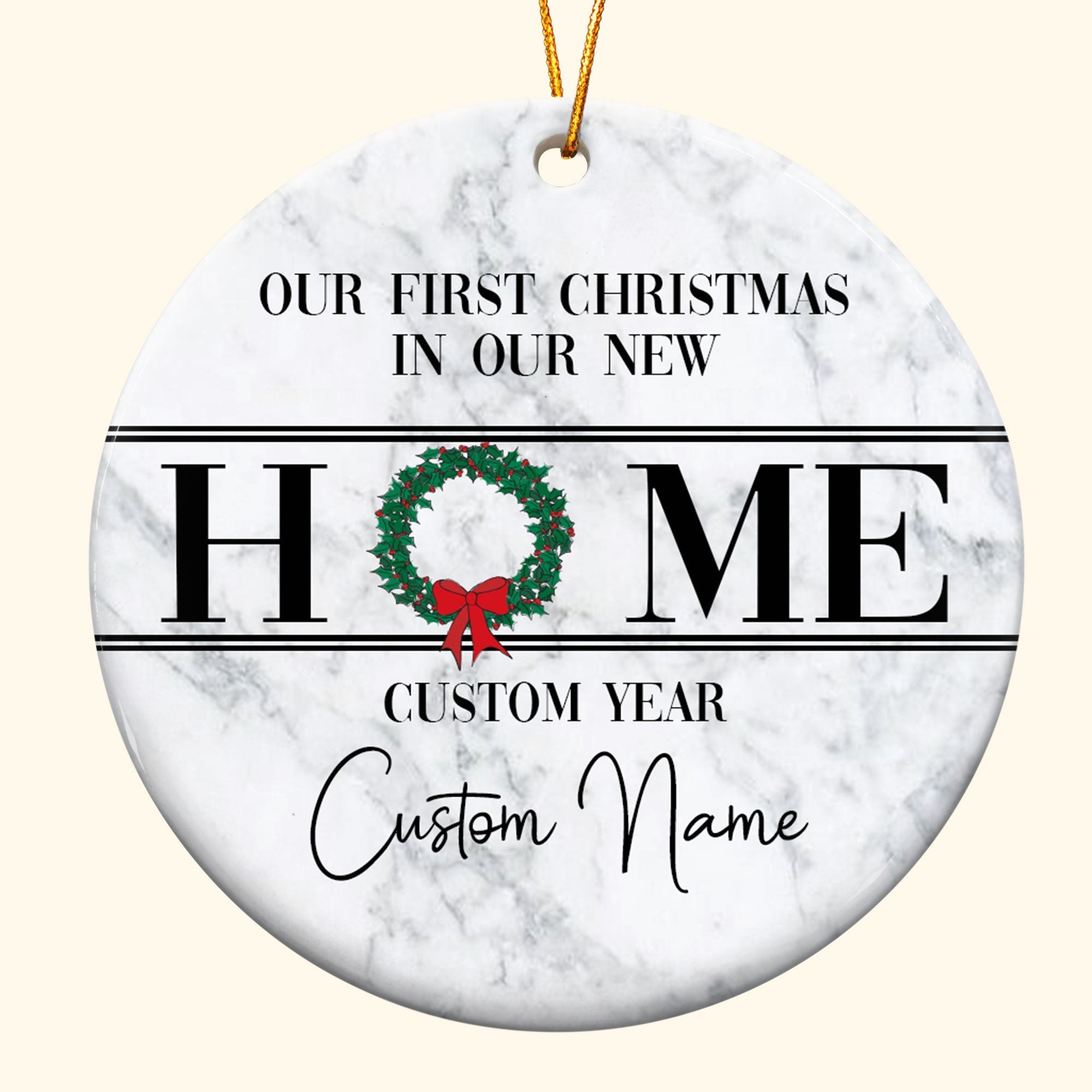 Our First Christmas In Our New Home - Personalized Ceramic Ornament - Christmas gift for Friends and Family