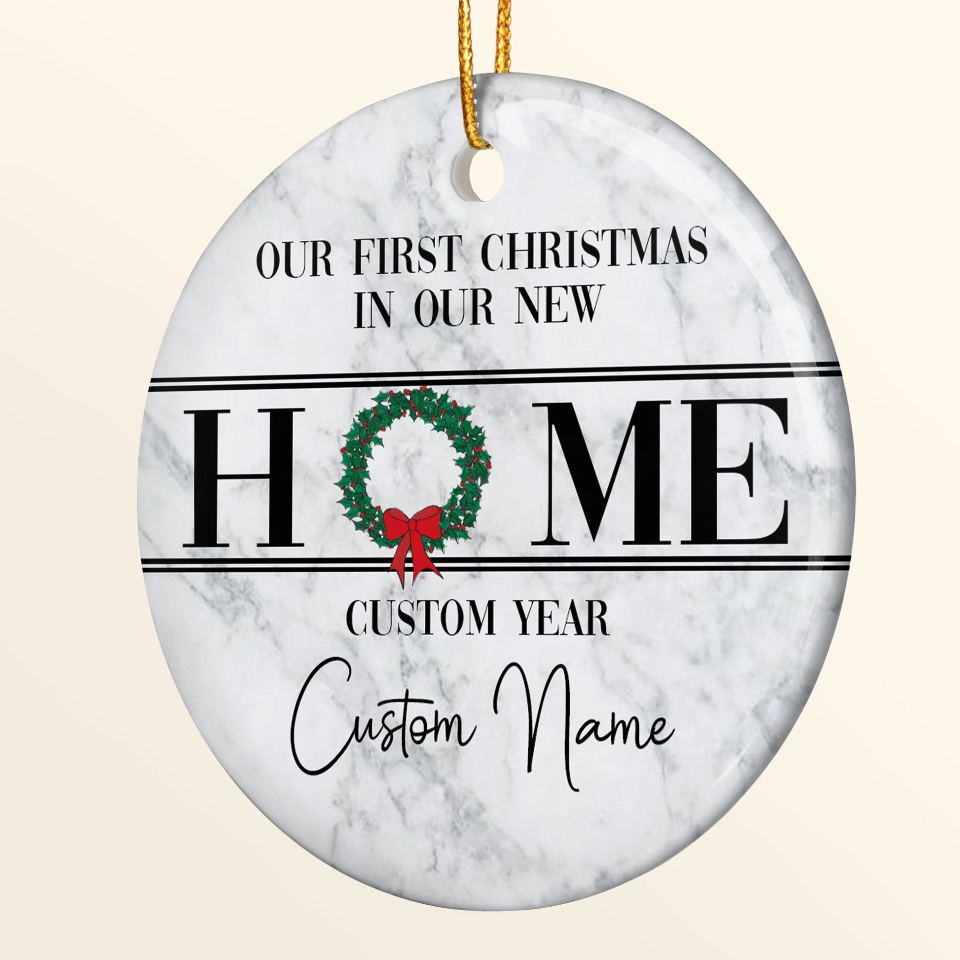 Our First Christmas In Our New Home - Personalized Ceramic Ornament - Christmas gift for Friends and Family