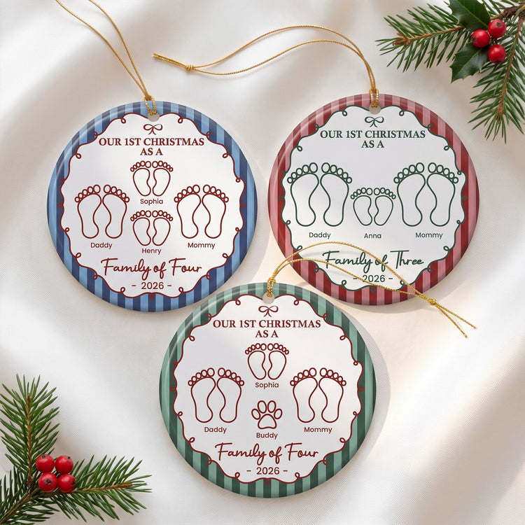 Our_First_Christmas_As_A_Family_Of_Three_Four_Five_Six_Striped_Pattern_Personalized_Ornament_1
