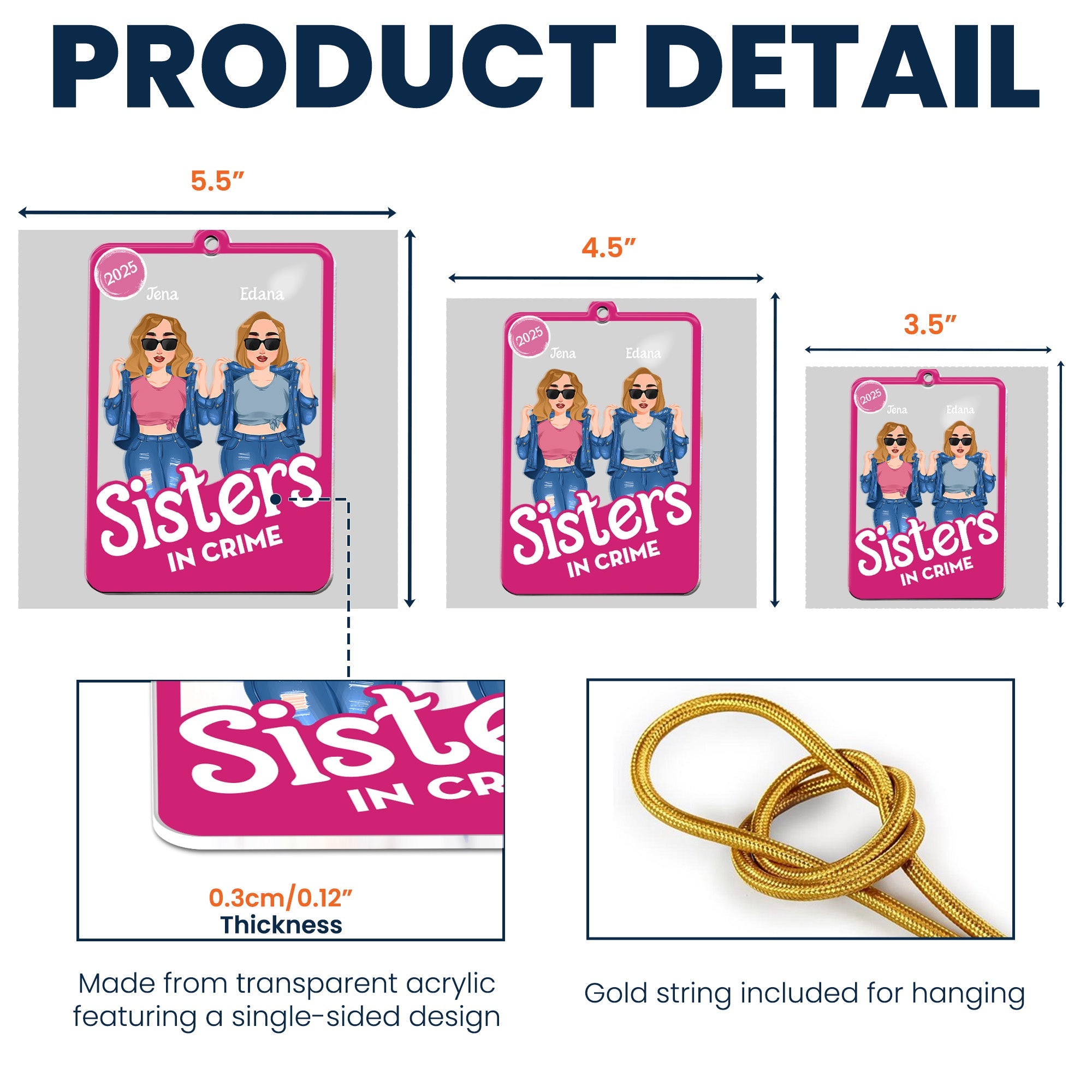 Partners In Crime - Personalized Acrylic Ornament