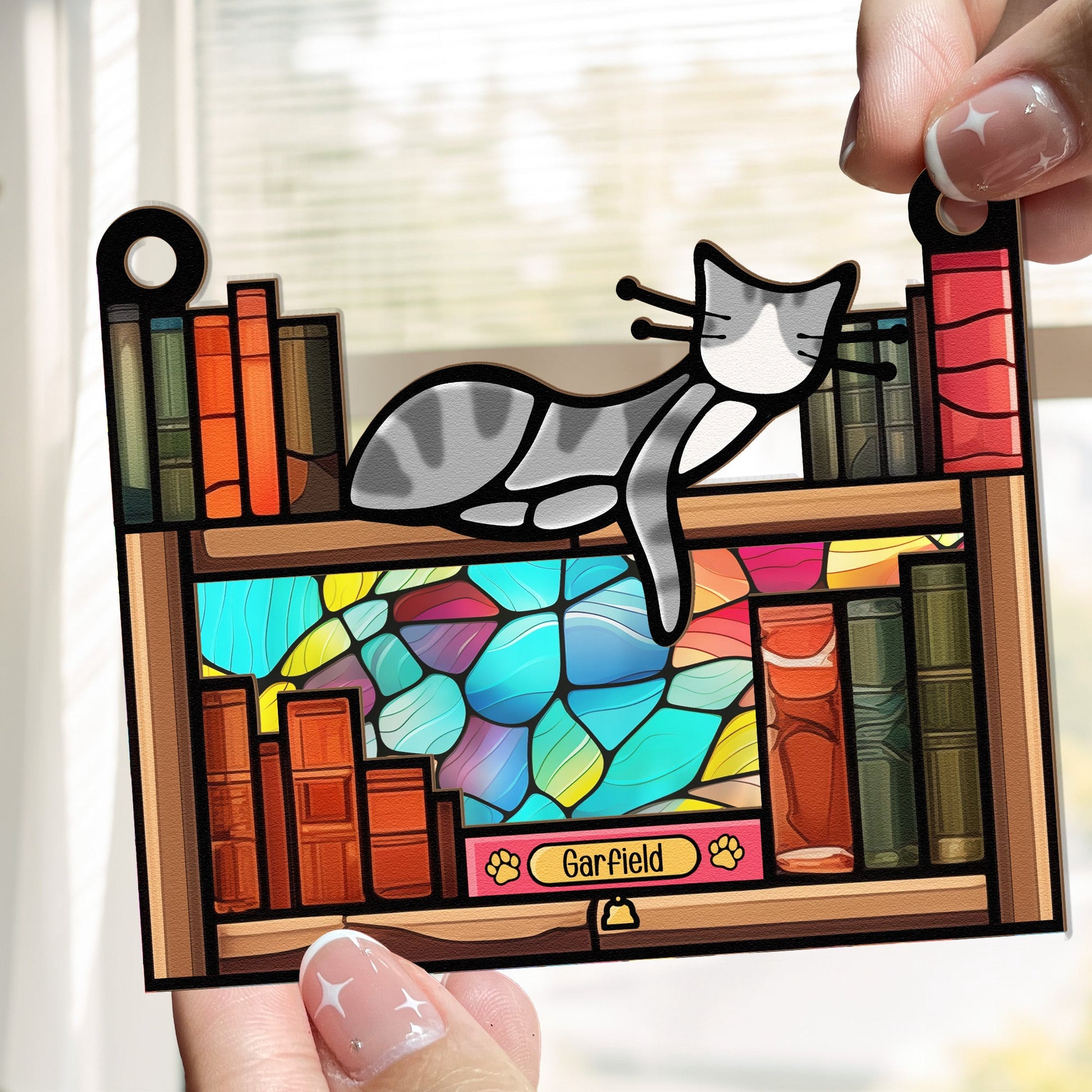 Pet-Cats-And-Read-Books-Personalized-Window-Hanging-Suncatcher-Ornament2