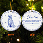 Pet Sympathy, Dog Memorial, Cat In Loving Memory Toile De Jouy - Personalized Ceramic Ornament
