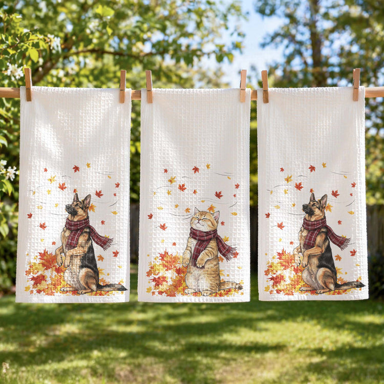 Pet_With_Fall_Leaves_Art_Fall_Decor_Personalized_Kitchen_Towel_3