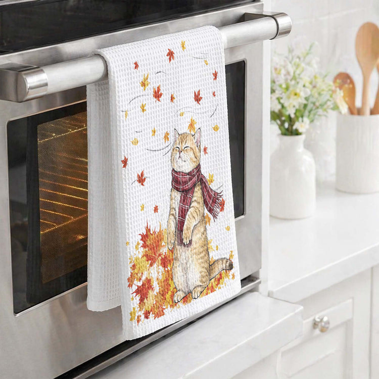 Pet_With_Fall_Leaves_Art_Fall_Decor_Personalized_Kitchen_Towel_4
