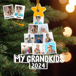 Photo My Grandkids Christmas Tree - Personalized Acrylic Photo Ornament - Up To 15 Photos