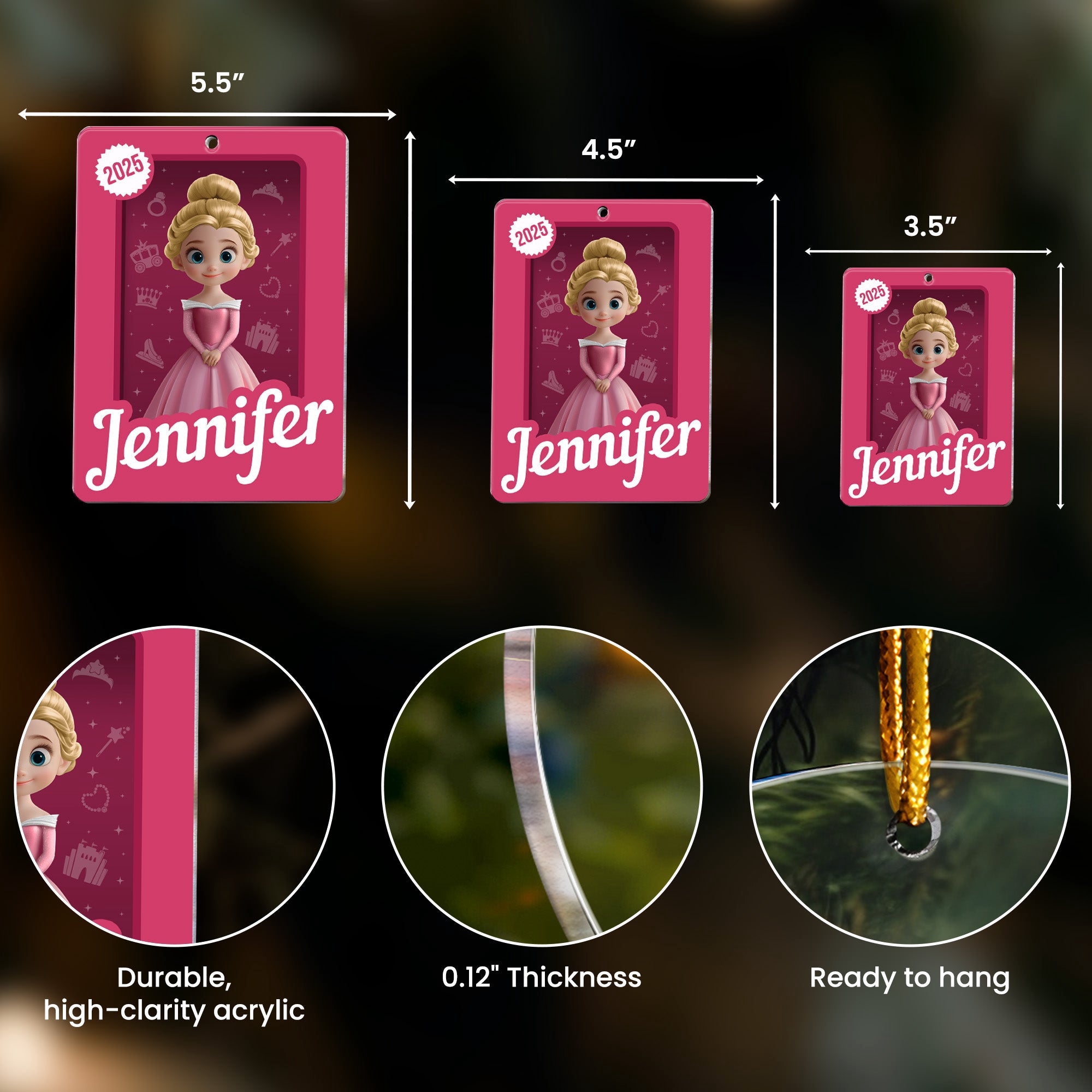 Princess Toy Box - Gift For Daughter - Personalized Acrylic Ornament