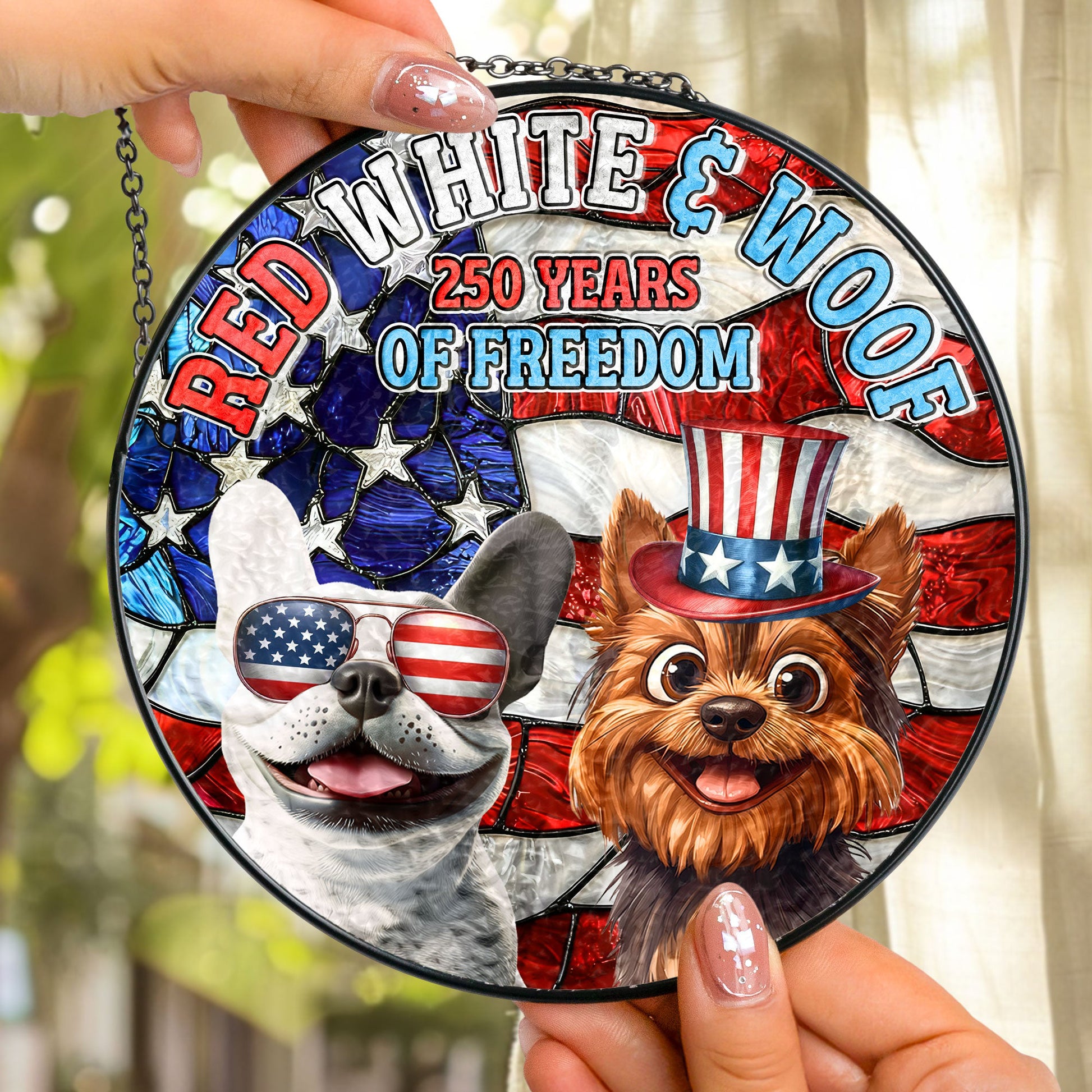 Red-White-_-Woof-250Th-Anniversary-Personalized-Stained-Glass-Window-Hanging-Suncatcher_2