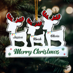 Reindeer Family Christmas - Personalized Acrylic Ornament