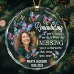 Remembering You - Personalized Glass Photo Ornament