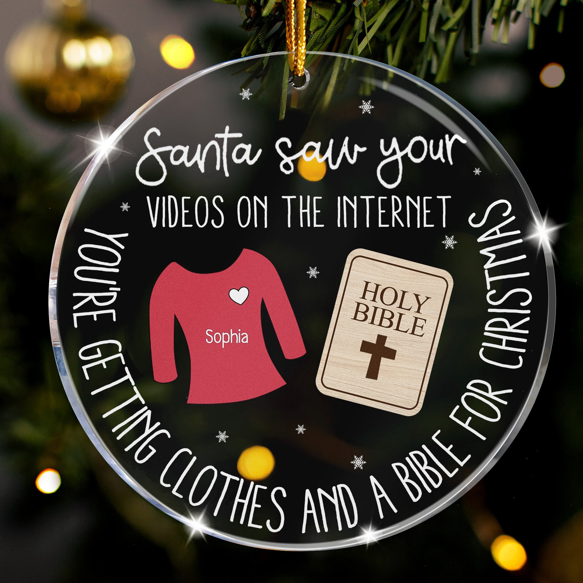 Santa Saw You, Funny Ornament - Personalized Acrylic Ornament