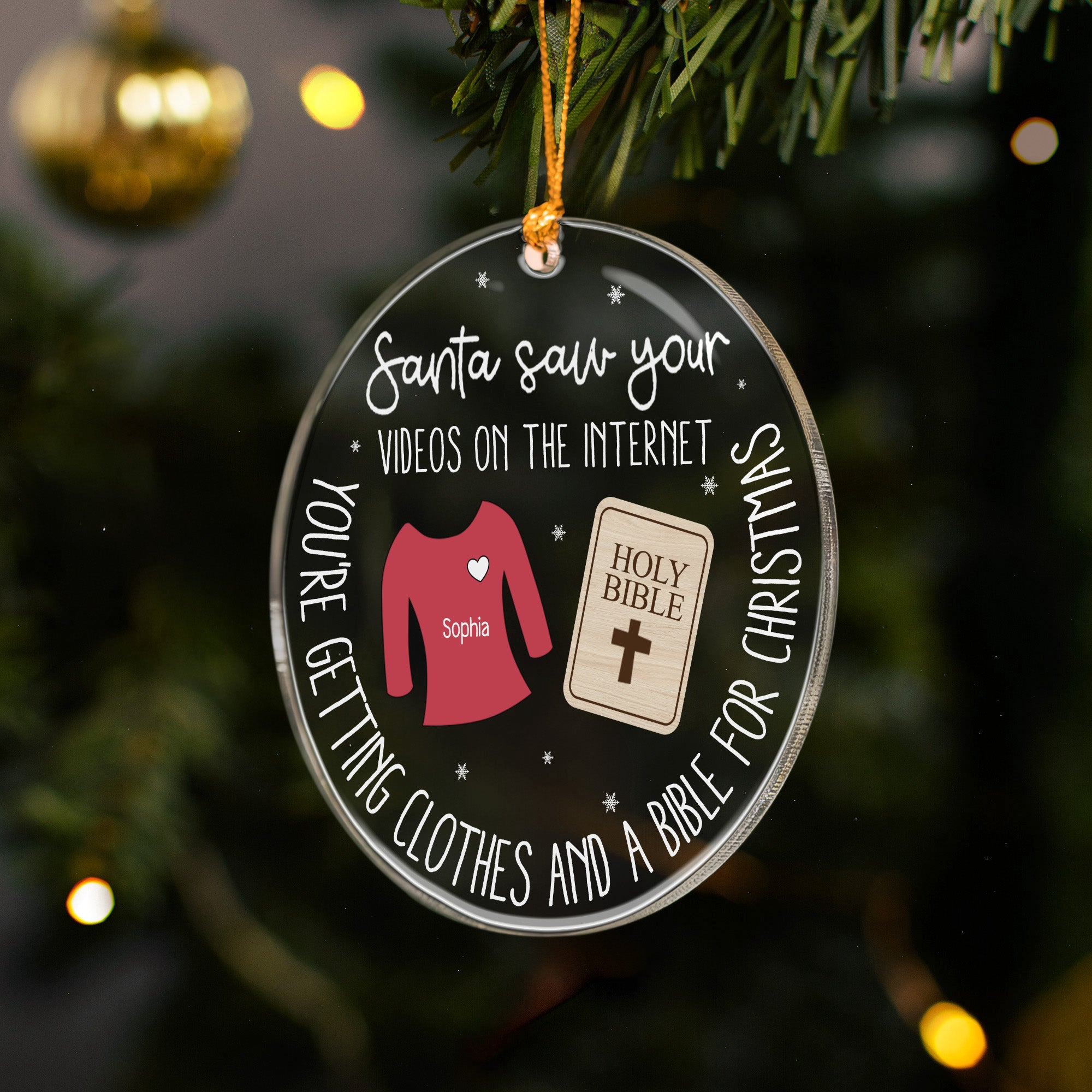 Santa Saw You, Funny Ornament - Personalized Acrylic Ornament