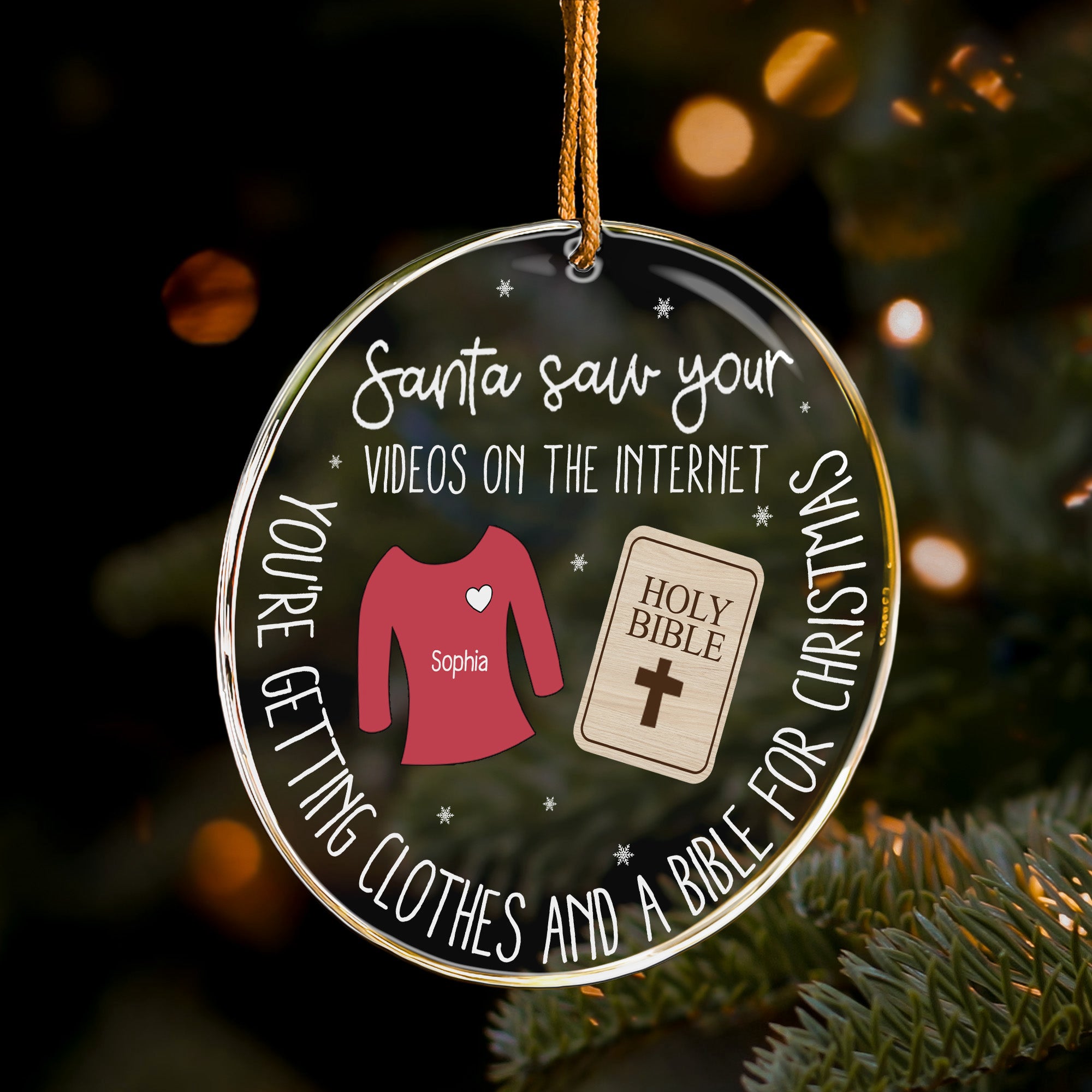 Santa Saw You, Funny Ornament - Personalized Acrylic Ornament