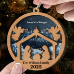 Set Of 5 Pieces Nativity Christmas With Music Sheet - Personalized Wooden Ornament