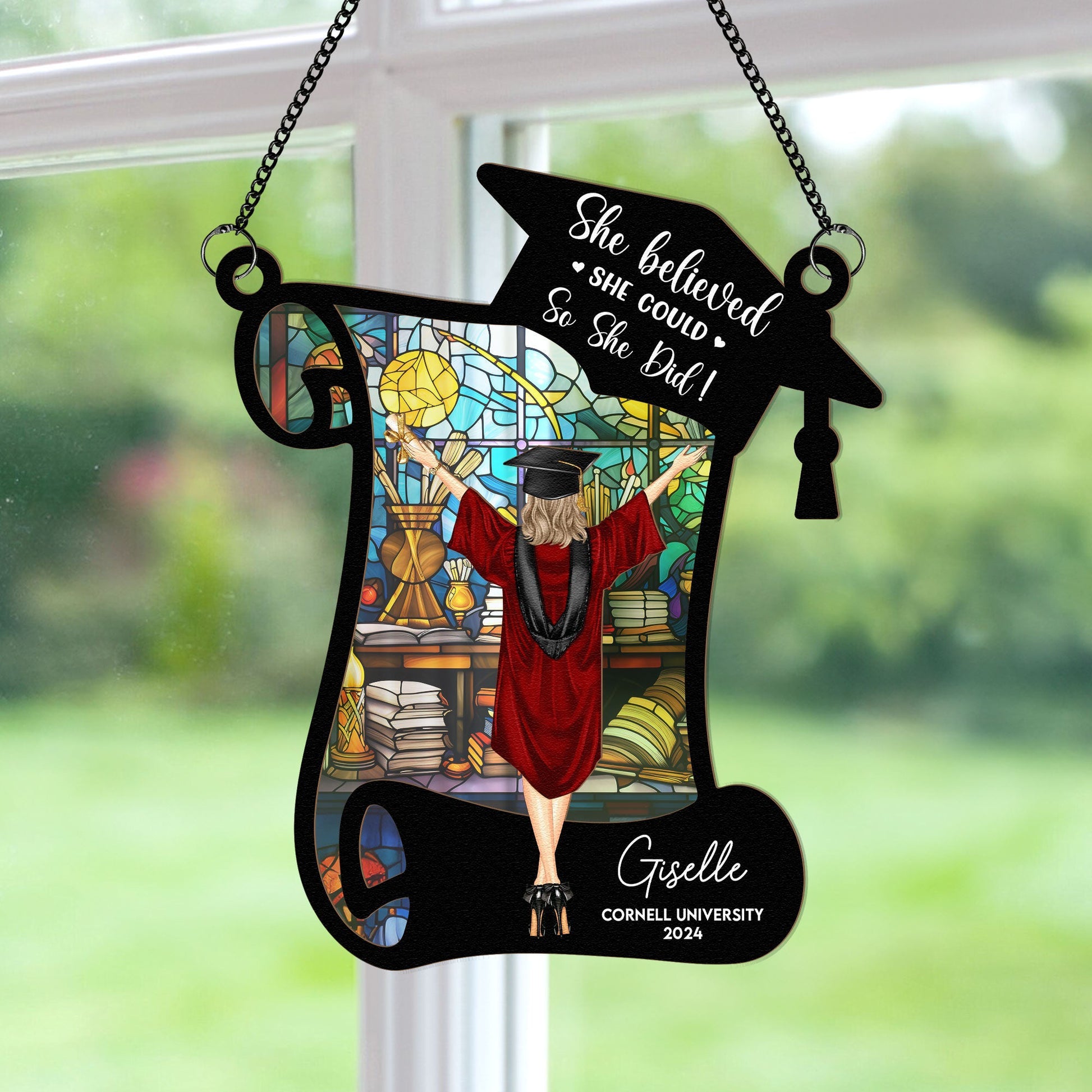 She-Believed-She-Could-So-She-Did_-Personalized-Window-Hanging-Suncatcher-Ornament_3